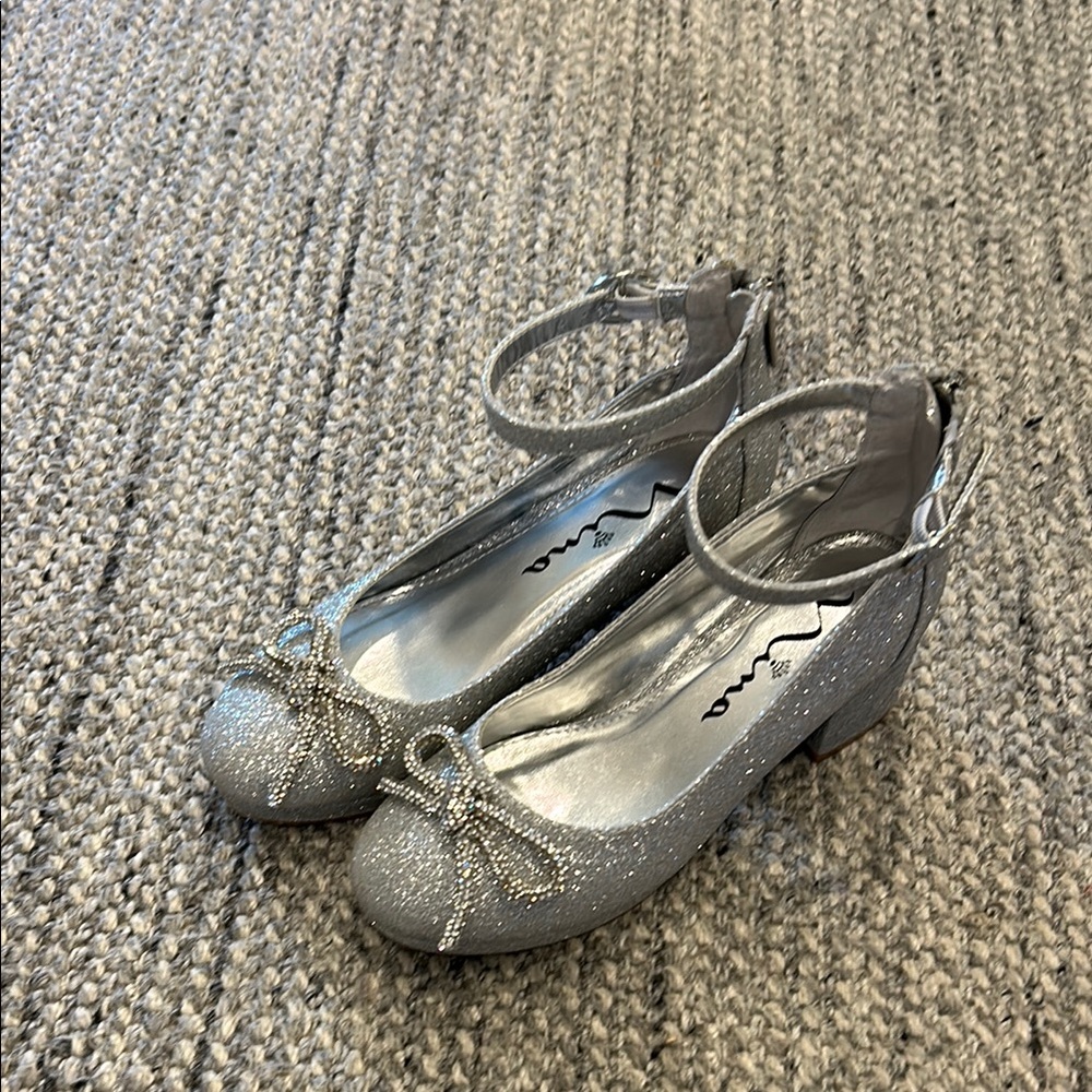 Silver Glitter Dress Shoes for Kids